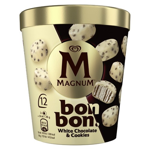 MAGNUM Gelat bombó de xocolata blanca i cookies