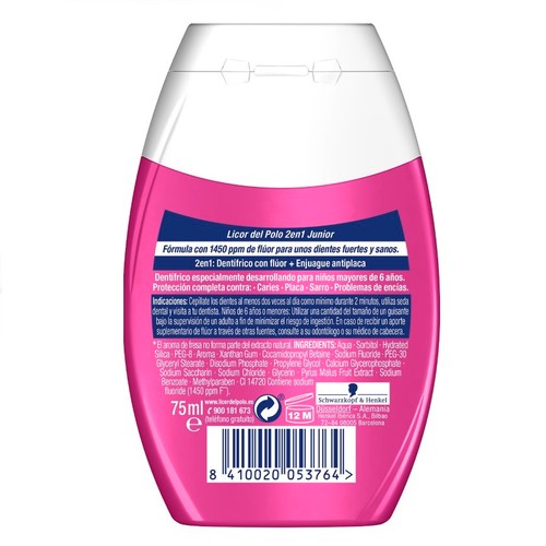 LICOR DEL POLO Dentifrici anti-càries amb col·lutori 2en1