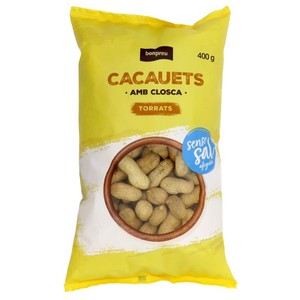 BONPREU Cacahuetes con cáscara tostados sin sal añadida