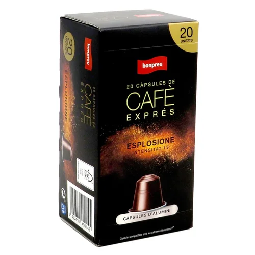 BONPREU Cápsulas de café Lungo Forte intensidad 10