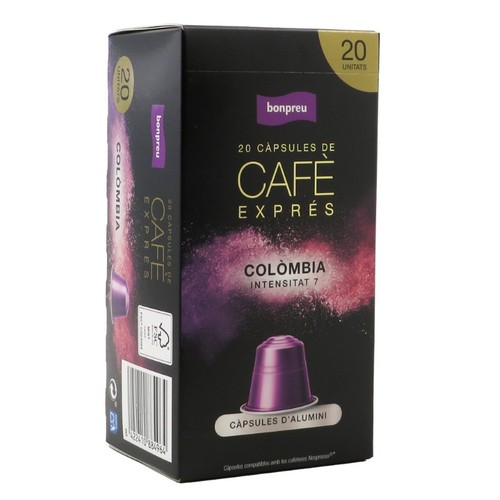 BONPREU Càpsules de cafè Colombia Intensitat 7