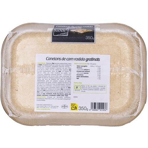 CASA MAS Canelons de carn rostida gratinats 3u.