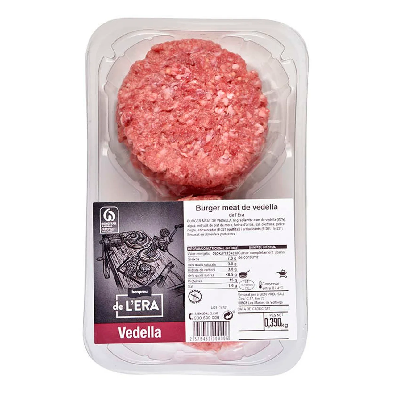 BONPREU DE L'ERA Burger meat de ternera hembra