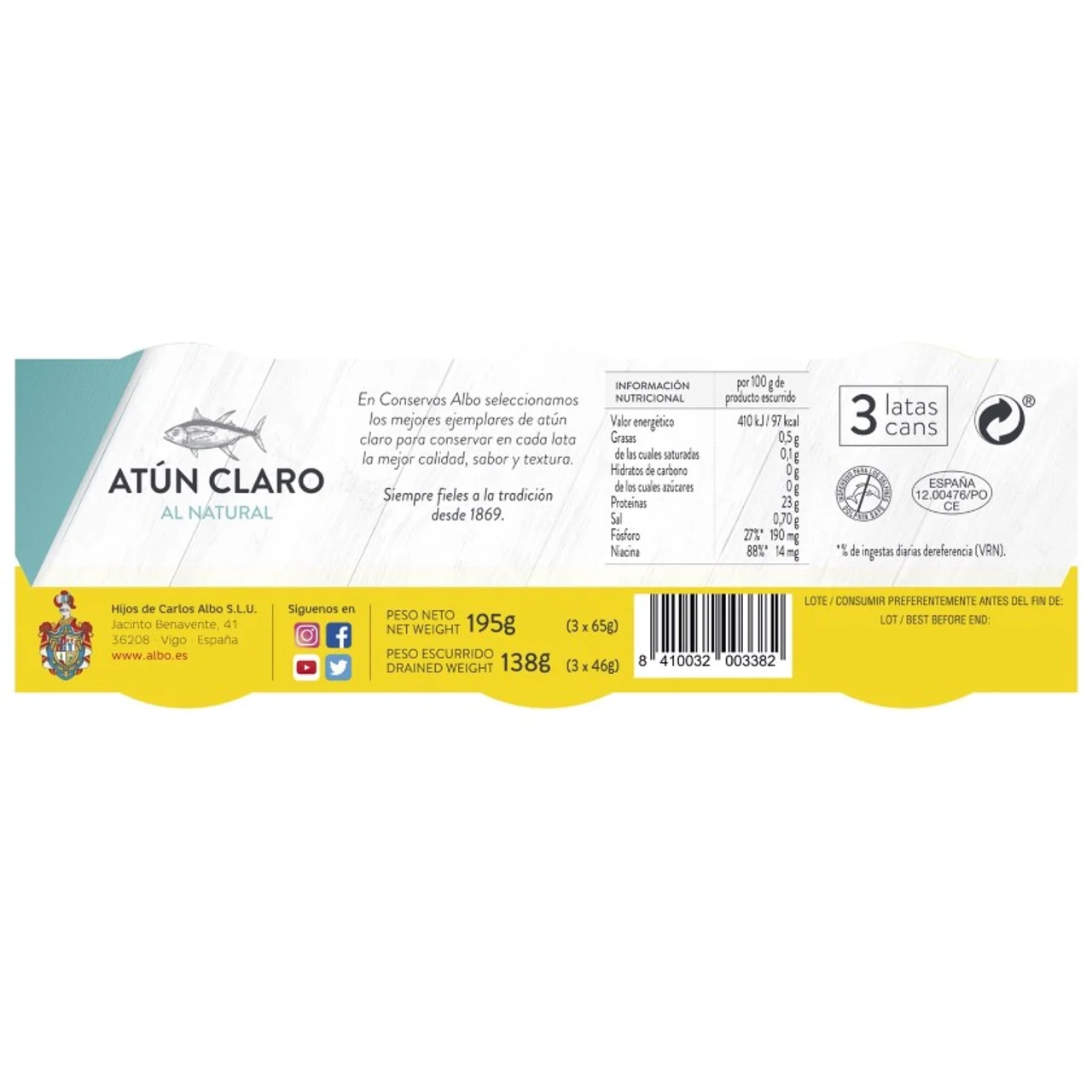 Atún claro al natural