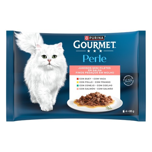 GOURMET PERLE Menjar de gat en làmines amb salsa per a gat adult