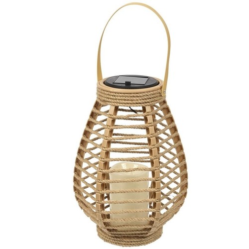  Fanalet solar de ràfia  26,5 cm