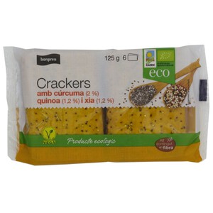 Imagen de BONPREU Crackers amb cúrcuma, quinoa i xia ecològic