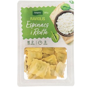 Imagen de BONPREU Raviolis farcits d'espinacs i ricotta