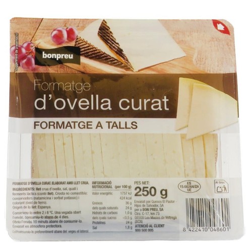 BONPREU Formatge d'ovella curat a talls
