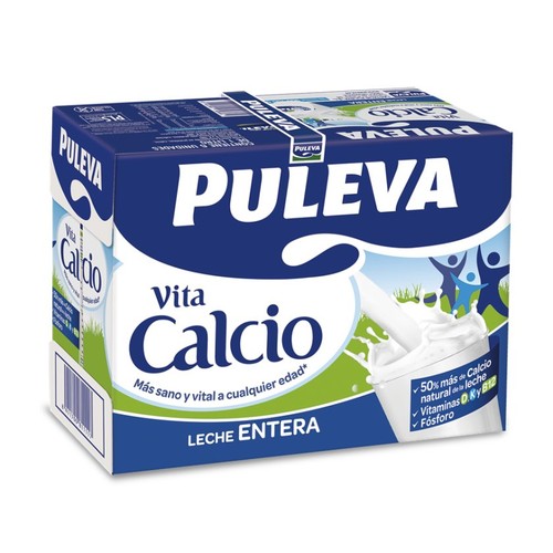 PULEVA VITA CALCIO Llet sencera amb calci 6x1L en cartró