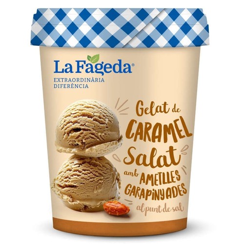 LA FAGEDA Gelat de caramel amb ametlles garapinyades