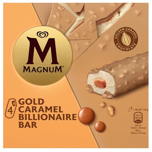 MAGNUM Gelat de xocolata blanca amb caramel en barra Gold