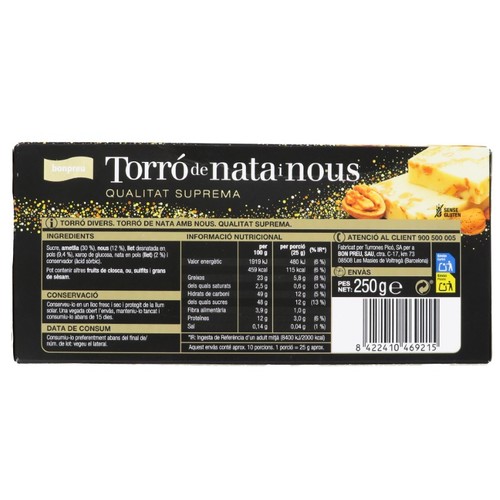 BONPREU Torró de nata i nous