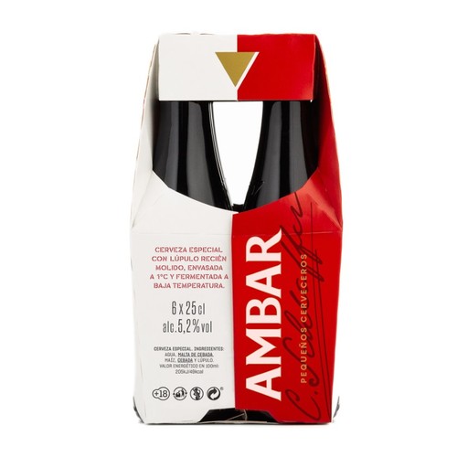 AMBAR Cervesa especial 6 x 25 cl en ampolla