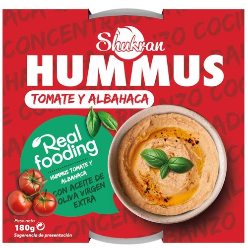 SHUKRAN Hummus de tomàquet i alfàbrega