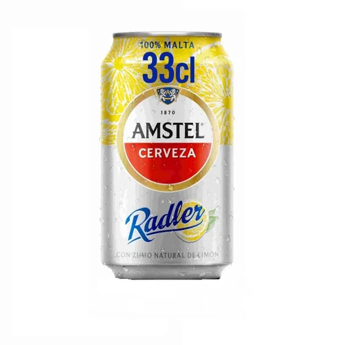 Cerveza con zumo de limón sin alcohol en lata