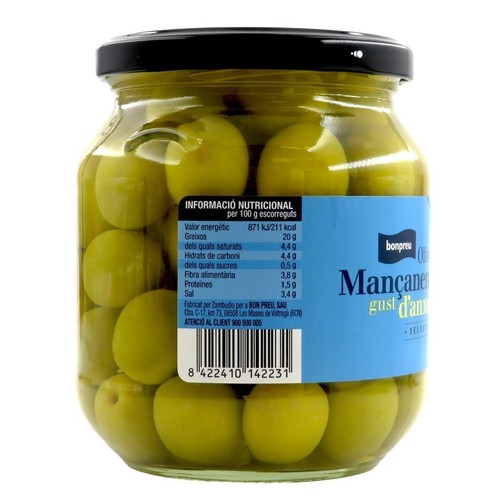 BONPREU Olives Mançanenca amb gust d'anxova