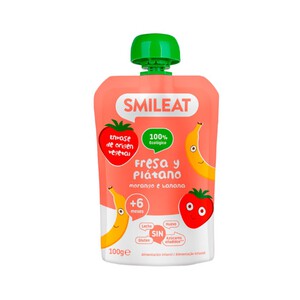 SMILEAT Puré de maduixa i plàtan ecològic