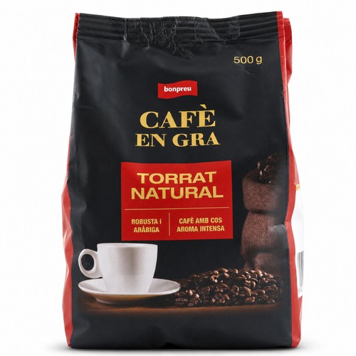 BONPREU Cafè en gra torrat natural