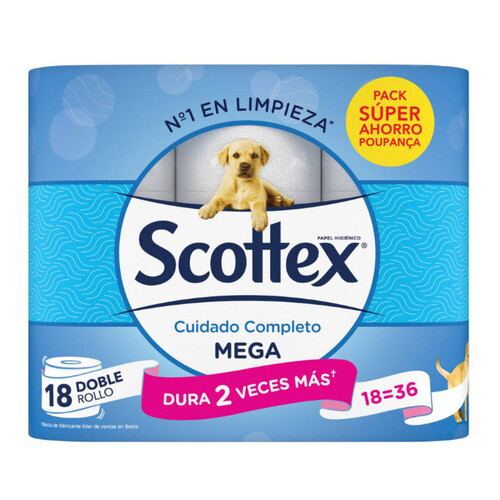 SCOTTEX Paper higiènic megarotlle amb 2 capes