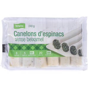 BONPREU Canelons d'espinacs sense beixamel