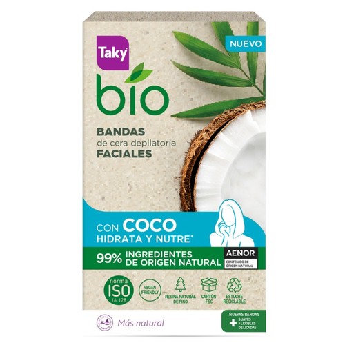TAKY Bandes  facials per a depilar amb coco Bio