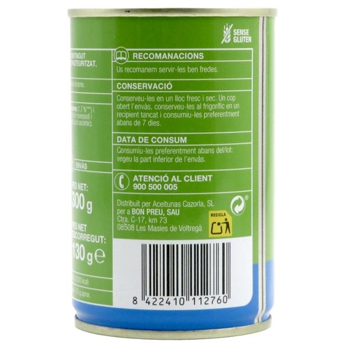 BONPREU Olives reduïdes en sal