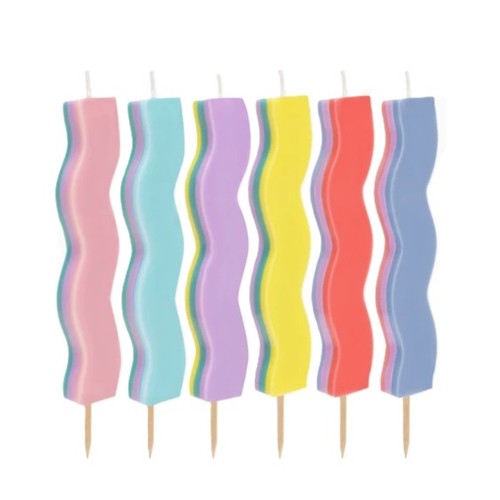 Espelmes ondulades 10 cm Happy Vibes