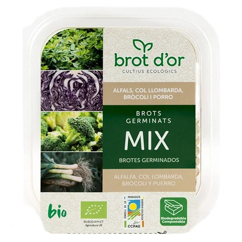 Brotes germinados de guisante ecológicos en bandeja de 50 g
