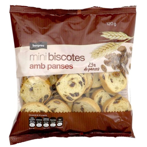 BONPREU Biscotes mini amb panses