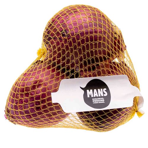 MANS Ceba vermella ecològica Km0 en malla d'1 kg