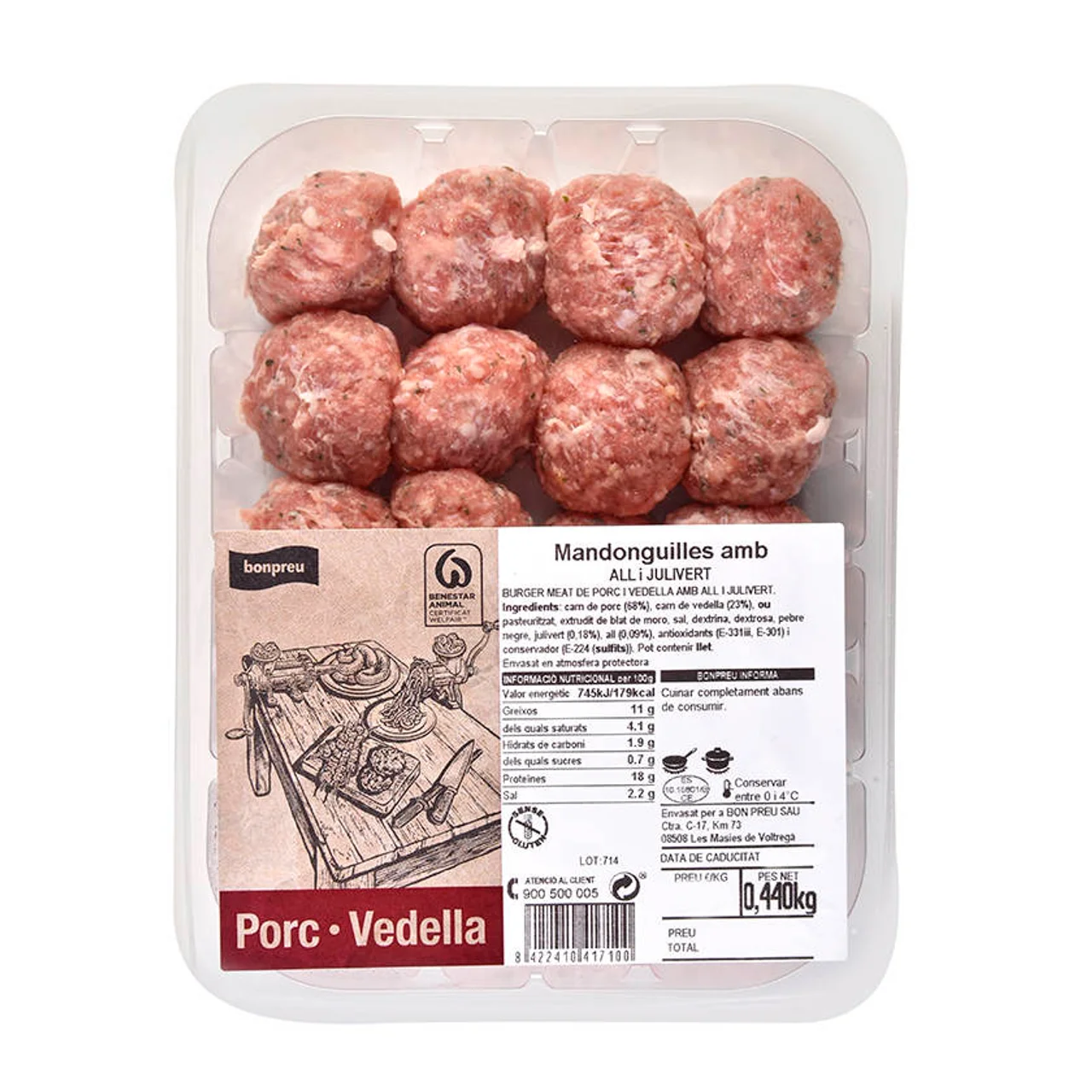 BONPREU Albóndigas con ajo y perejil
