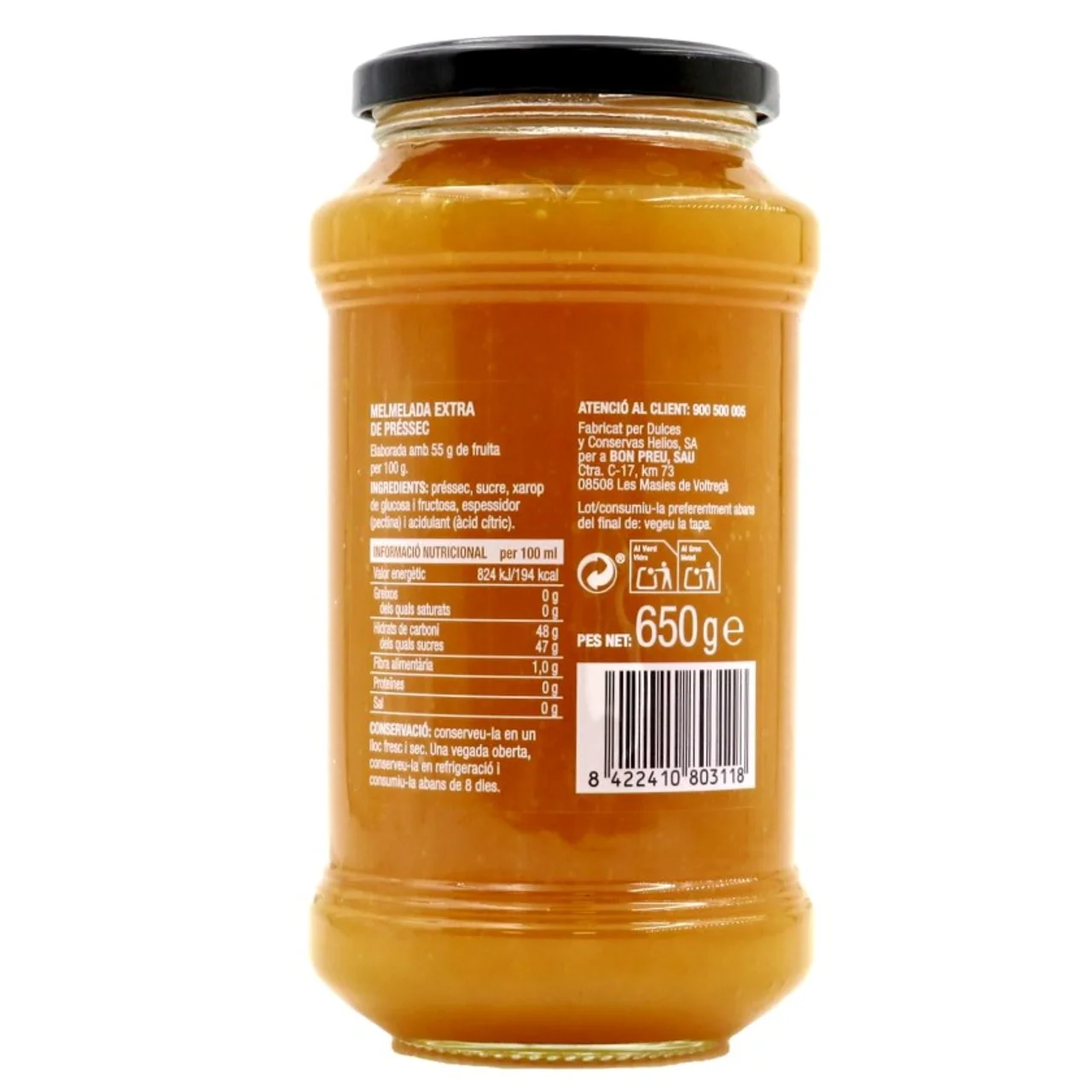 BONPREU Mermelada de melocotón