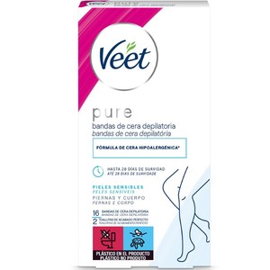 VEET Bandes de cera depilatòria Pure 16 ud