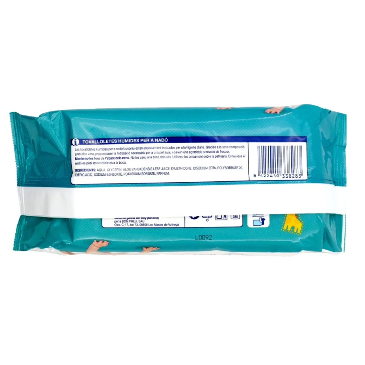 BONPREU Toallitas húmedas para bebé con aloe vera