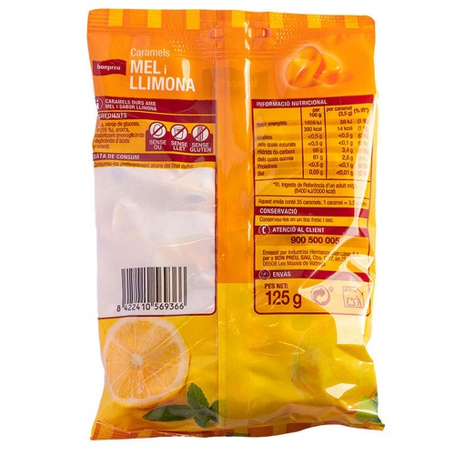 BONPREU Caramels de mel i llimona