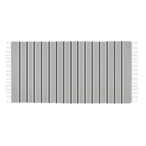 KIANDU Tovallola pareo de platja de ratlles gris i blanc
