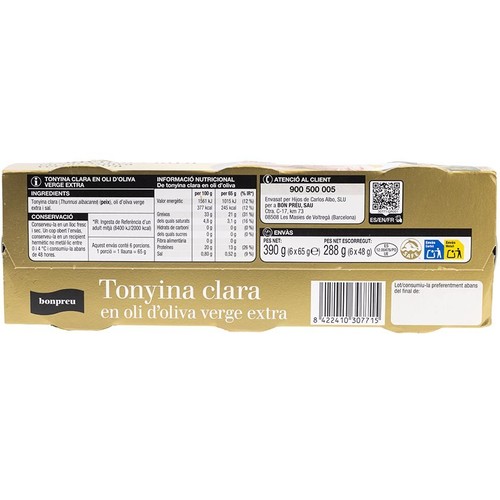 BONPREU Tonyina clara amb oli d'oliva verge