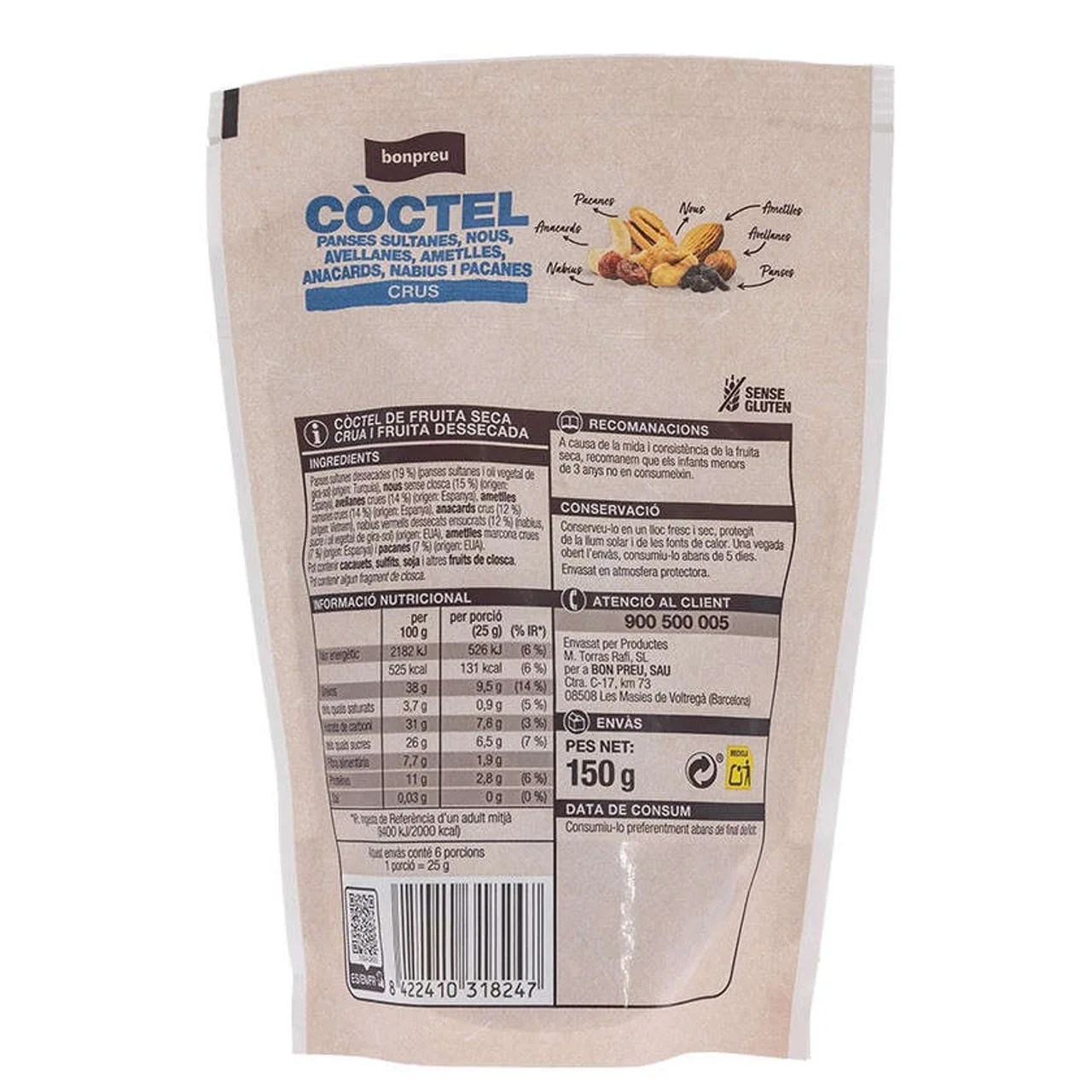 BONPREU Cóctel de fruta seca cruda y fruta desecada