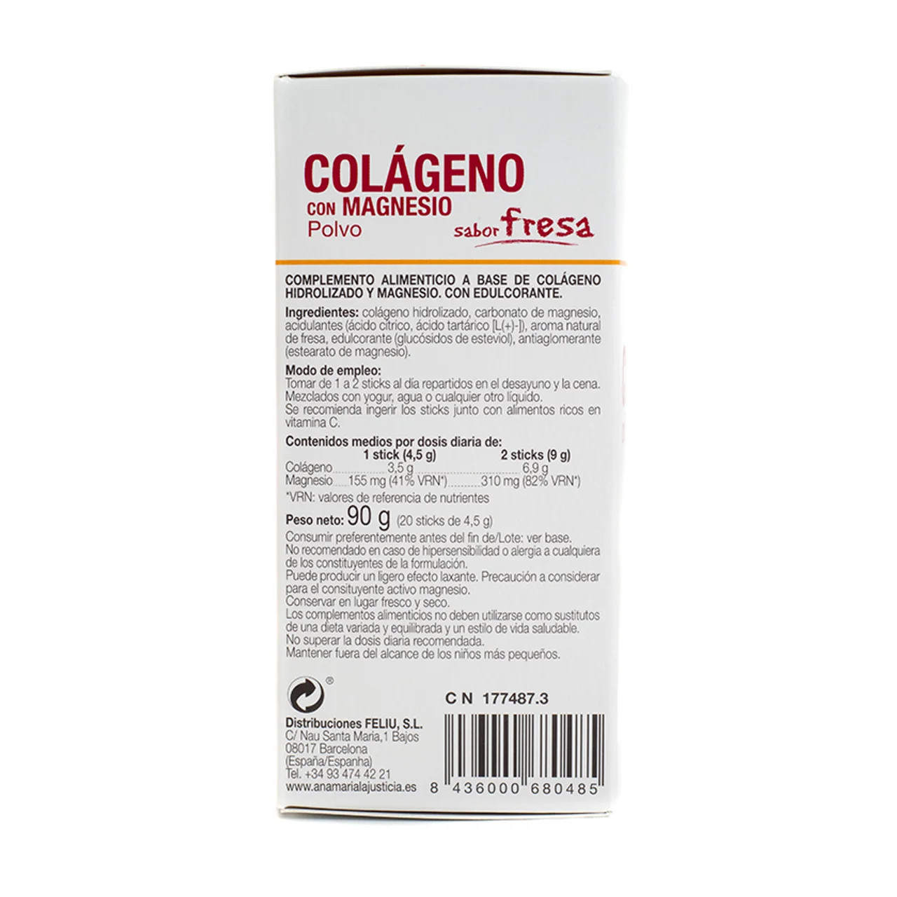 ANA Mª LAJUSTICIA Colágeno con magnesio sabor fresa