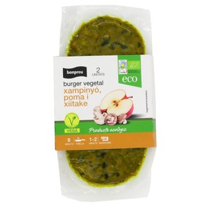 Imagen de BONPREU Burger vegetal de xampinyó, poma i xiitake ecològica