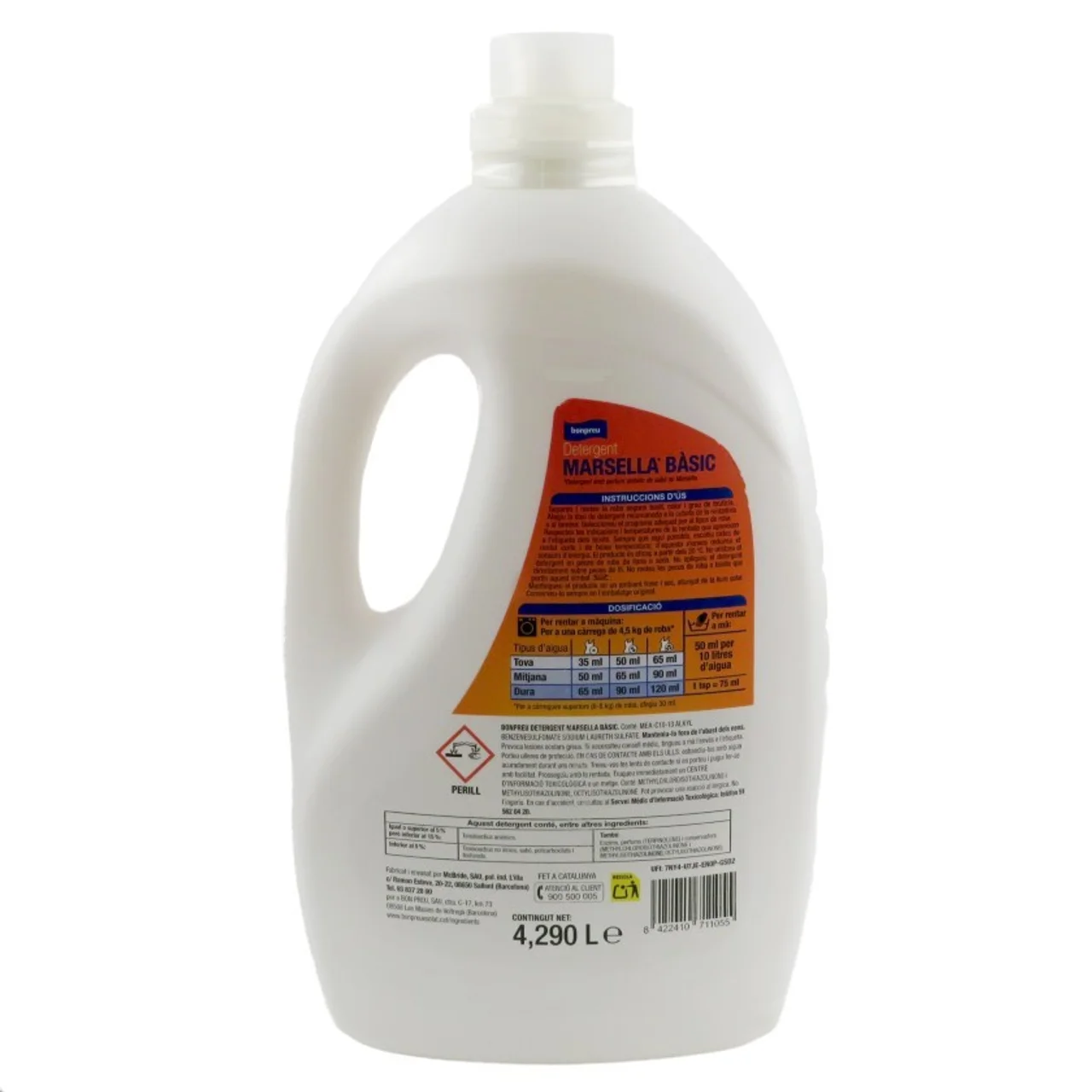 BONPREU Detergente liquido marsella básico de 66 dosis