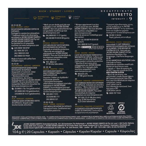 L'OR Càpsules de cafè descafeïnat Ristretto