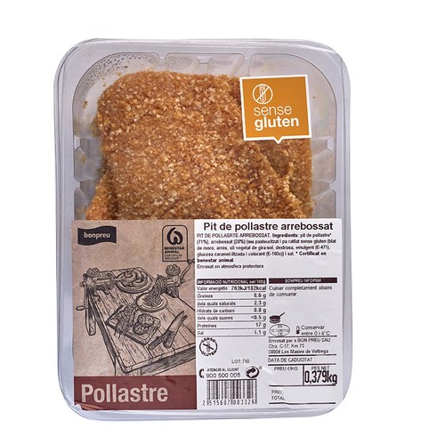 BONPREU Pit de pollastre arrebossat S/gluten