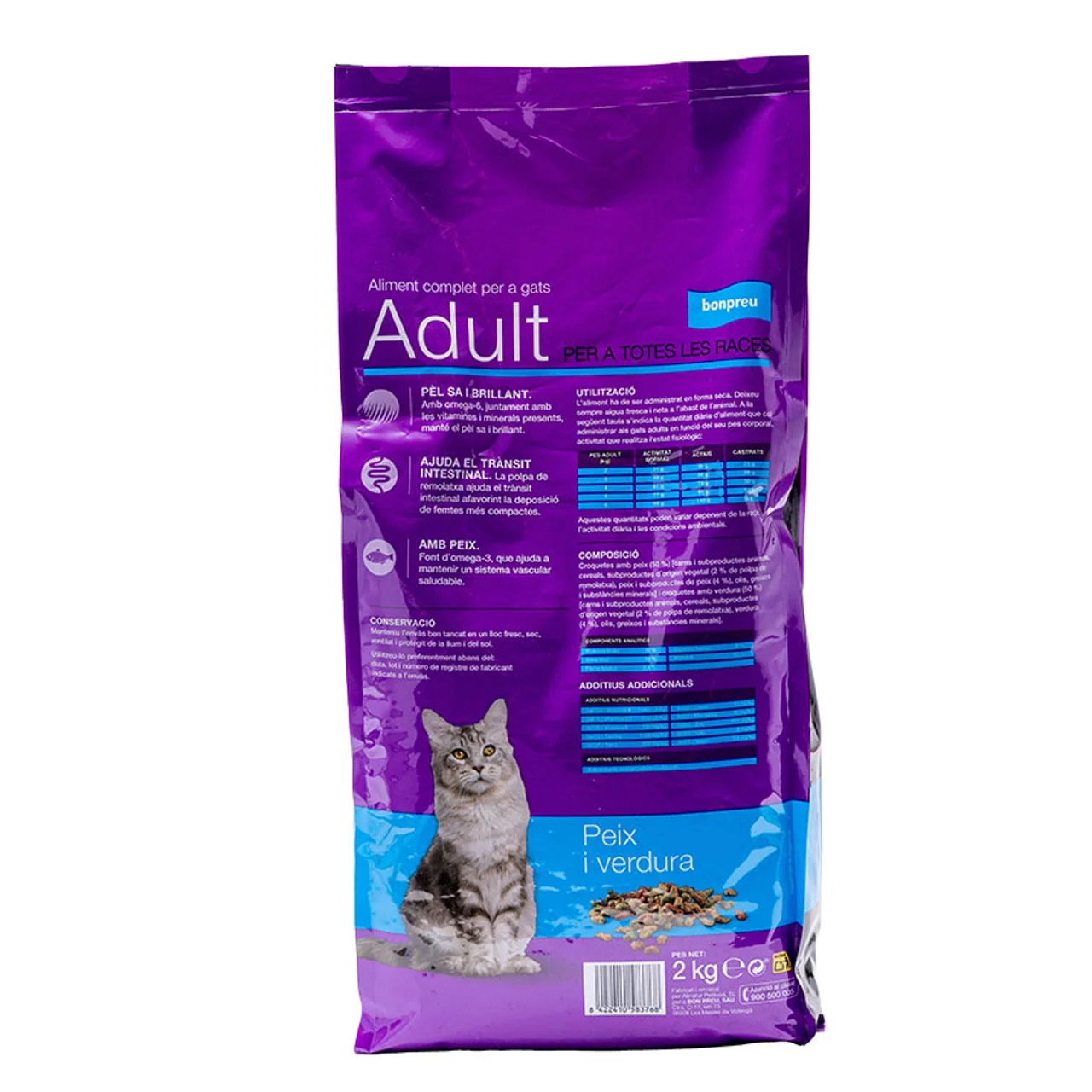 BONPREU Comida de pescado y verdura para a gato adulto