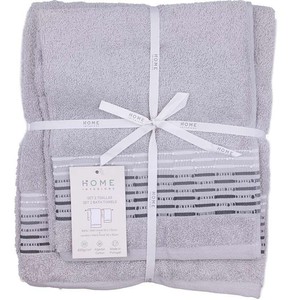 Imagen de HOME INTERIORS Joc de 2 tovalloles Gris