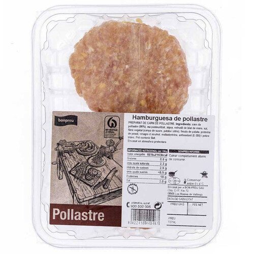 BONPREU Hamburguesa de pollastre