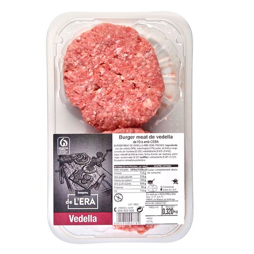 BONPREU DE L'ERA Burger meat de vedella amb ceba