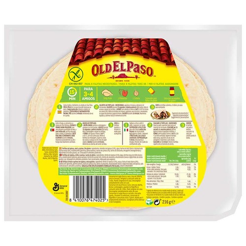 OLD EL PASO Tortilles mexicanes sense gluten