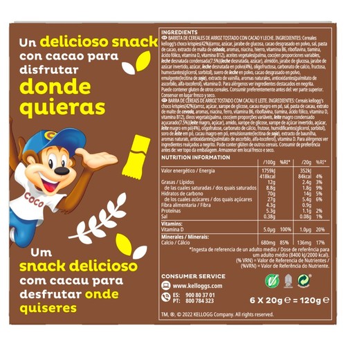 KELLOGG'S Barretes amb xocolata Choco Krispies